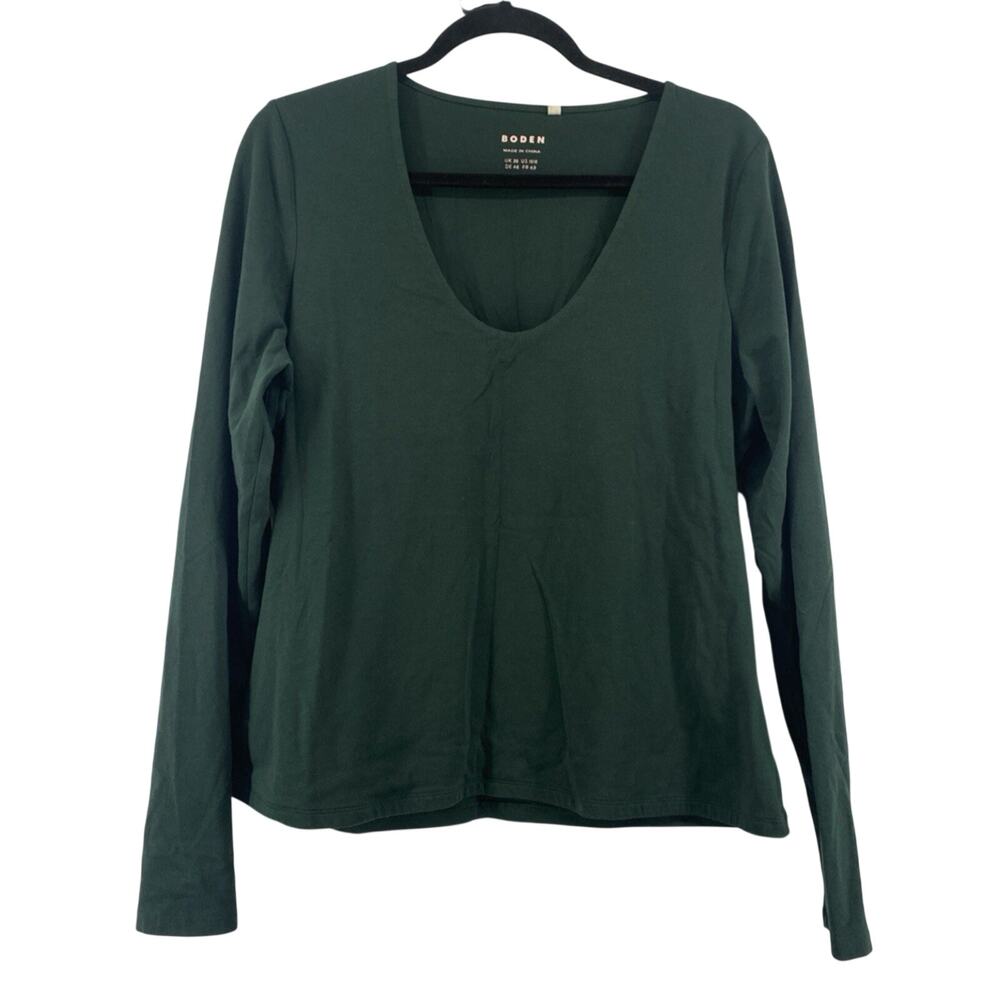 BODEN Green V-Neck Long Sleeve Top Women’s US 16/18
